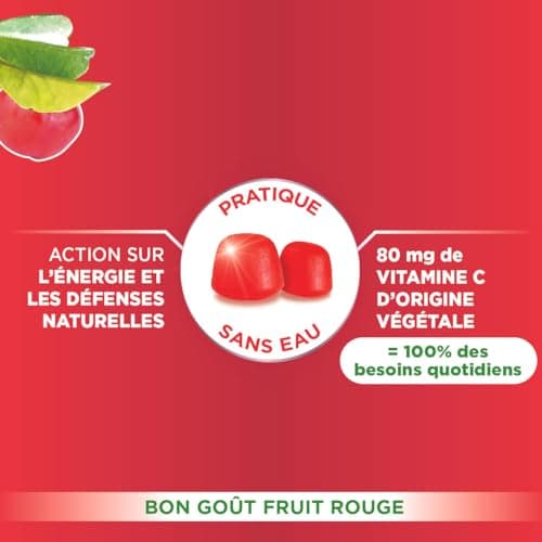 Forté Pharma – Acérola Gummies | Vitamine C - Goût Fruits Rouges - Adultes et Enfants dès 3 ans | Complément Alimentaire