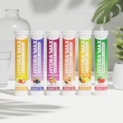 Santarome Bio Hydra'max - Booster d'hydratation et d'énergie - Riches en électrolytes - Goût Ananas Mangue - 20 pastille