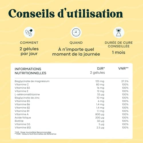 Multivitamines et Minéraux Novoma, 15 Nutriments Essentiels, Vitamines A B C D E + Magnésium & Zinc, Immunité & Énergie,