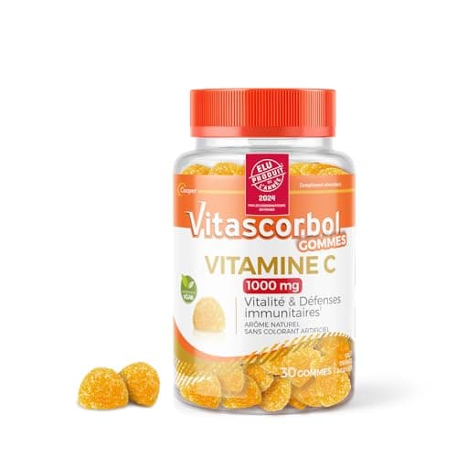 [VITASCORBOL - Vitamine C - Ingrédients Vegan - 45 Gommes]  
[VITASCORBOL - Complément alimentaire - Ingrédients Vegan - — Dosage : 1000mg
