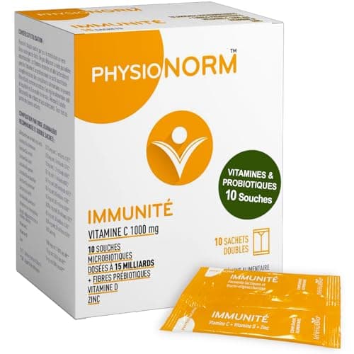 Physionorm Immunité Boosteur - Complément Alimentaire Avec Probiotiques, Zinc, Vitamine C et D - Combat Infections - 10