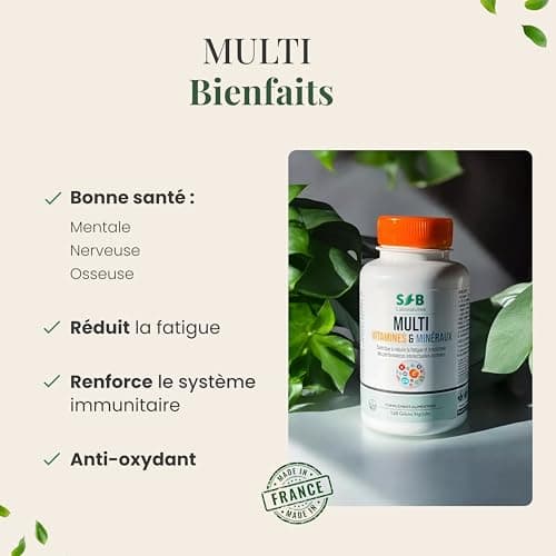 Multivitamines et Minéraux SFB Laboratoires - Calcium, Magnésium, Vitamines B et C - Pour Adultes - Entraînements Intens