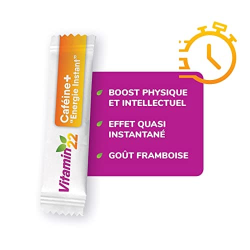 Vitamin'22 Caféine+ Energy Instant 14 sticks pour sportifs avant l'entraînement