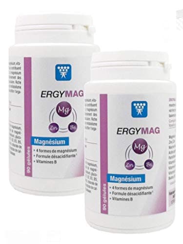 Nutergia Ergymag - Complément alimentaire de magnésium et vitamines B - 180 gélules pour énergie et soulagement du stres