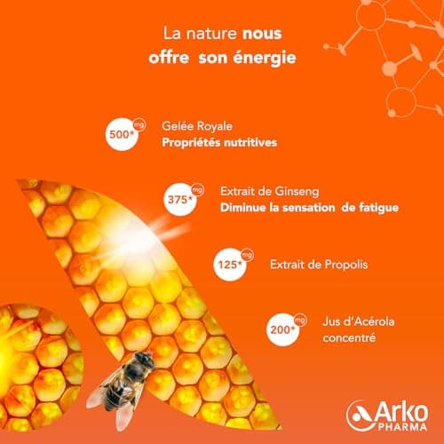 Arkopharma Arkoroyal Dynergie Bio | Gelée Royale et Propolis - Complément Alimentaire Dynamisant et Stimulant - Booster