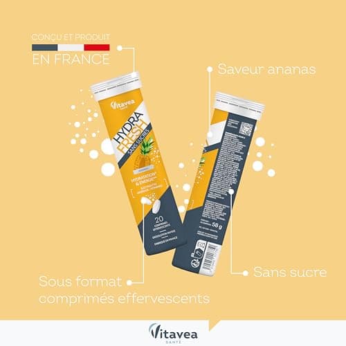 HydraFresh Pastilles Électrolytes Magnésium Énergie Ananas Complément Alimentaire France