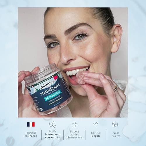 Mium Lab Gummies Magnésium Antistress Fatigue Complément Alimentaire Adultes Enfants Goût Fruits Rouges Sans Sucre