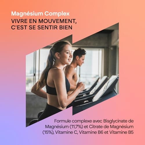Magnésium Bisglycinate et Citrate de Magnésium Nutralie - 2145mg - Vitamines B5, B6 et C - Fatigue - 120 Gélules Végétal