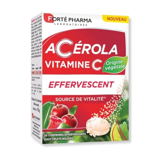 Forté Pharma – Acérola Gummies | Vitamine C - Goût Fruits Rouges - Adultes et Enfants dès 3 ans | Complément Alimentaire — Acérola Vitamine C Effervescent