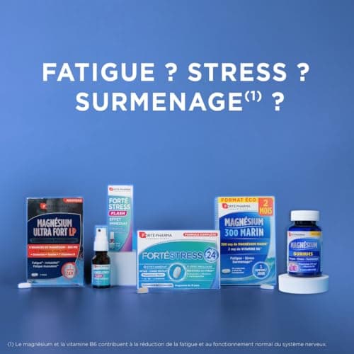 Forté Pharma - Magnésium Gummies pour Stress | Complément Alimentaire avec Magnésium, Vitamines B6 et Spiruline - Pour A