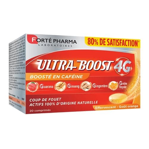 Forté Pharma - Ultra Boost 4G Booster d’Immunité | 30 Comprimés Effervescents | Vitamine C, Vitamine D, Guarana, Gelée R — Ultra Boost 4G Effervescent 20 comprimés