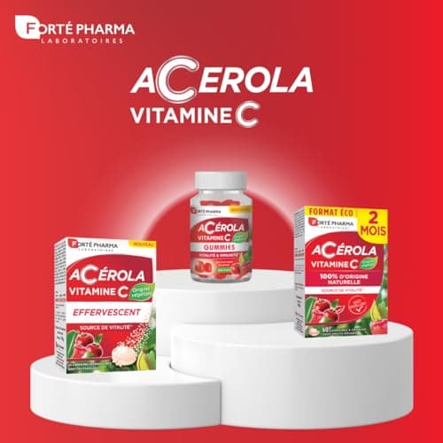 Forté Pharma – Acérola Gummies | Vitamine C - Goût Fruits Rouges - Adultes et Enfants dès 3 ans | Complément Alimentaire