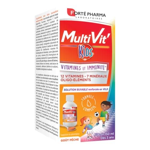 Forté Pharma - Multivit' 4G Energie - Forme et Tonus - Combattre la fatigue et l'irritabilité - 30 comprimésBi-couches — MultiVit' Kids Sirop