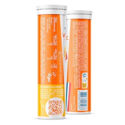 NUTRI & CO Vitamine C 1000mg & Bioflavonoïdes Goût Citron-Fraise - 45 jours - Lot de 3x 15 Comprimés Effervescents Vegan
