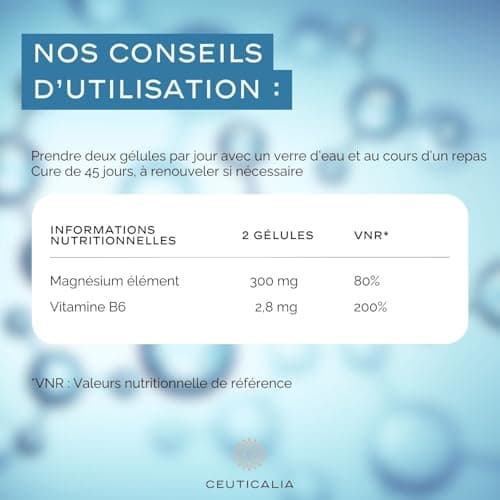 Complément Alimentaire Magnésium Mag 3 - Stress, Fatigue, Détente Musculaire - 90 Gélules, 45 Jours