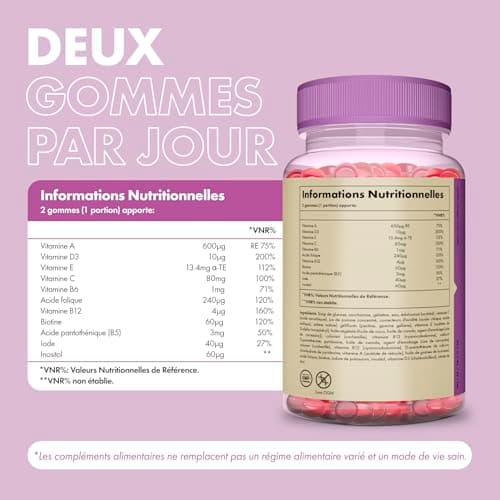 Incite Nutrition Gummies Multivitamines Adulte | Vitamines A, B6, B12, C, D3, E, Acide Folique & Zinc pour Hommes et Fem