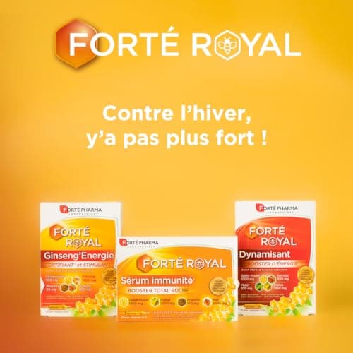 Ginseng Naturel pour Personnes Fatiguées - Complément Alimentaire Énergie Forte 20 Ampoules 20 Jours - Forté Pharma