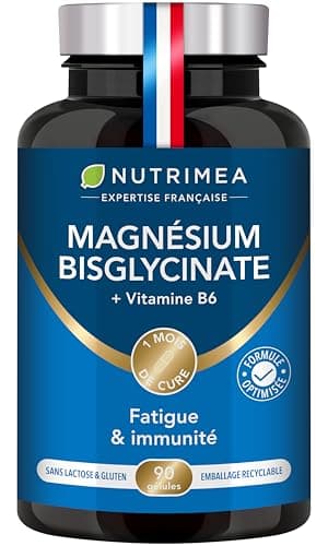 Magnésium Marin et Vitamine B6 Simag55™ | Combattant la Fatigue pour les Adultes | 150 mg/jour | 120 Gélules Végétales | — Magnésium Bisglycinate Pilulier