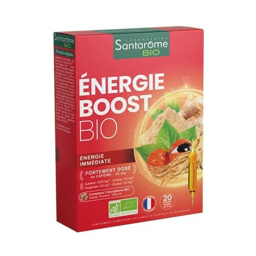 Energie Singulière Bio - Boost Immédiat Vegan 20 ampoules | Riche en Caféine Naturelle (Guarana, Ginseng) | Organique |
