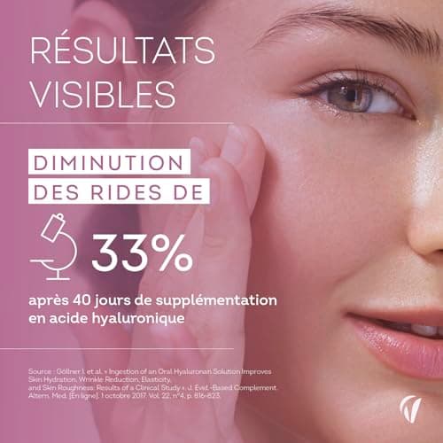 Vitavea Acide Hyaluronique Pur 400 mg Vegan - Anti-Âge & Hydratation Profonde - Formule à Haute Absorption - 60 Comprimé