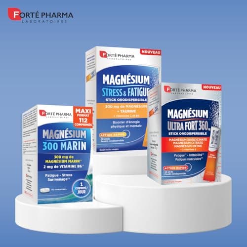 Forté Pharma - Magnésium pour Stress & Fatigue, Sticks à Effet Rapide - Boost Énergie Mentale et Physique, 20 Sticks Ora
