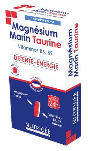 Magnésium Marin Taurine - Réduit la Fatigue & Favorise l'Équilibre Psychique - 30 Comprimés - 30 Jours de Détente & Éner