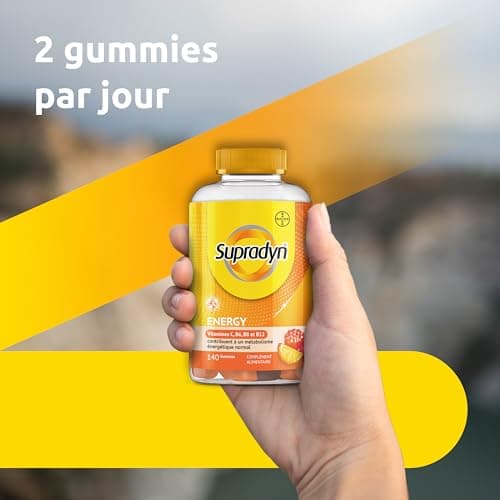 Supradyn Gummies Vitamines Adultes Vitamine D C Biotine Énergie Cerise Framboise Orange 140 Gummies Multivitamines
