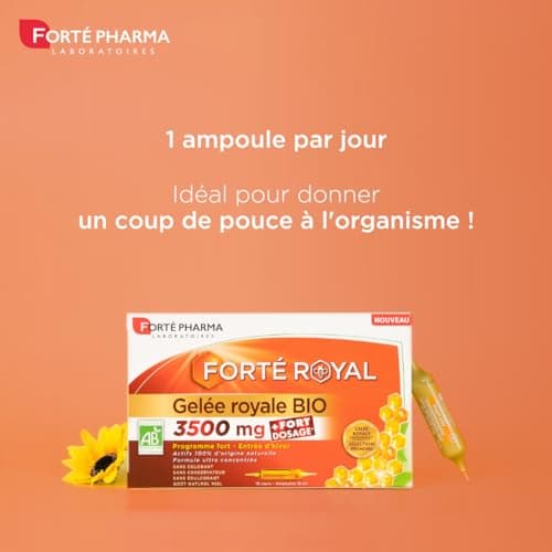 Gelée Royale Bio Forté Pharma 3500 mg Complément Alimentaire Immunité 10 Ampoules - Cure 10 Jours
