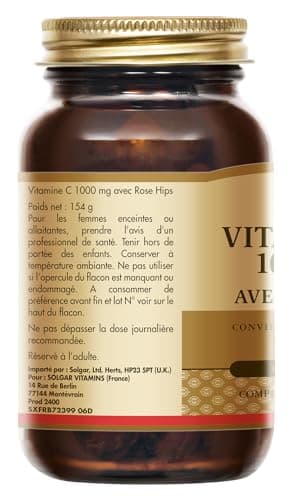 Solgar Vitamine C 1000 mg - Défenses naturelles et vitality - Immunité améliorée - Flacon de 100 comprimés  
Solgar Vita