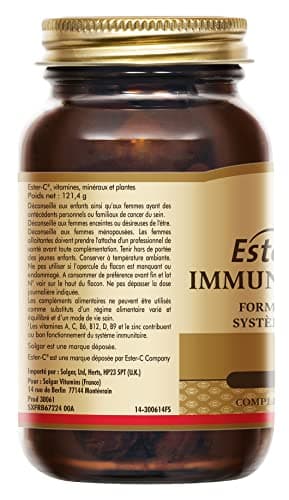 Solgar Ester-C® Plus Immune Complex 60 Capsules - Renforcement Immunitaire, Vitamine C, Zinc et Magnésium - Formule Comp