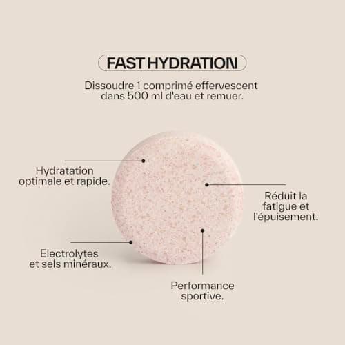 NDL Pro-Health Fast Hydration Effervescents Comprimés - Electrolytes et Sels Minéraux pour le Sport, Réduit la Fatigue,