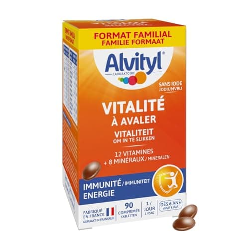 Alvityl Comprimés Vitalité 12 Vitamines 8 Minéraux Dès 6 Ans Maxi Format 90 Comprimés