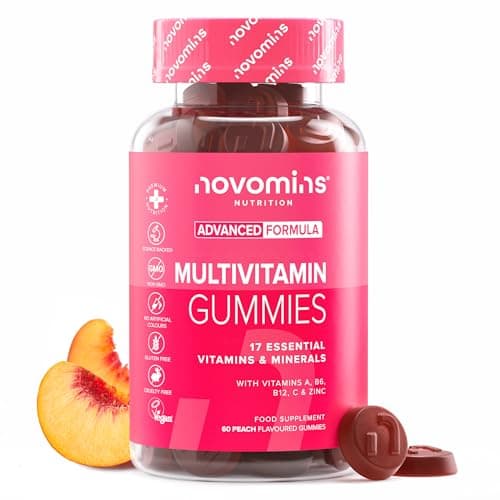 Multivitamines Adultes – 17 Vitamines & Minéraux Essentiels – Immunité & Énergie – Vegan, Sans Gluten – 60 Gommes – Comp