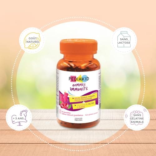 PEDIAKID Gommes Immunité Formule Naturelle - Contribue au Fonctionnement Normal du Système Immunitaire - Pour Enfant - L