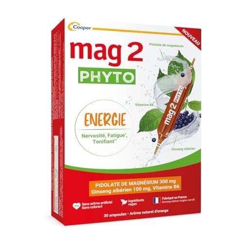 Magnésium 300 mg + Vitamine B6 + Ginseng Sibérien - Pour Fatigue et Nervosité - 30 Ampoules - Complément Alimentaire Nat