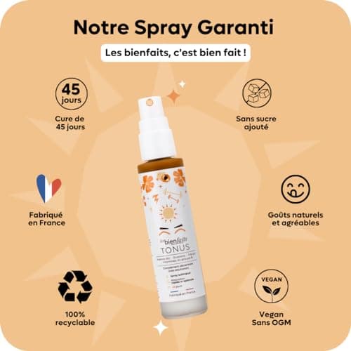 SPRAY BOOST ENERGIE | Réduit la Fatigue et Soutient les Performances | Gout Agrumes | Vitamine C, Acérola, Guarana et Pl
