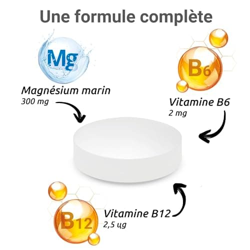 Magnésium vitamine B6 et B12 anti-nervosité MAG 2-24H - Complément alimentaire - 3,5 mois - 100 comprimés libération pro