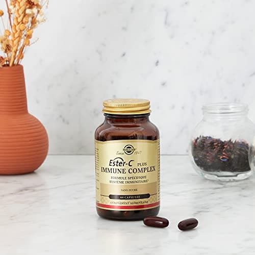 Solgar Ester-C® Plus Immune Complex 60 Capsules - Renforcement Immunitaire, Vitamine C, Zinc et Magnésium - Formule Comp
