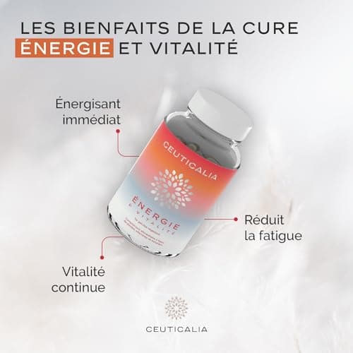 Complément alimentaire énergie et vitalité adultes - Boost d'énergie anti-fatigue - Contient ginseng, guarana, maté, acé