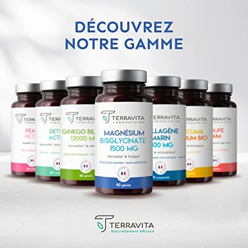 MAGNÉSIUM BISGLYCINATE TRAACS Vegan Made in France Terravita | Biodisponibilité Maximale Sans Effet Laxatif |contre la F
