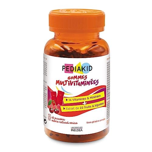 PEDIAKID - Gommes Multivitaminées Naturelles - Réduisent la Fatigue et Soutiennent les Défenses - 60 Gommes