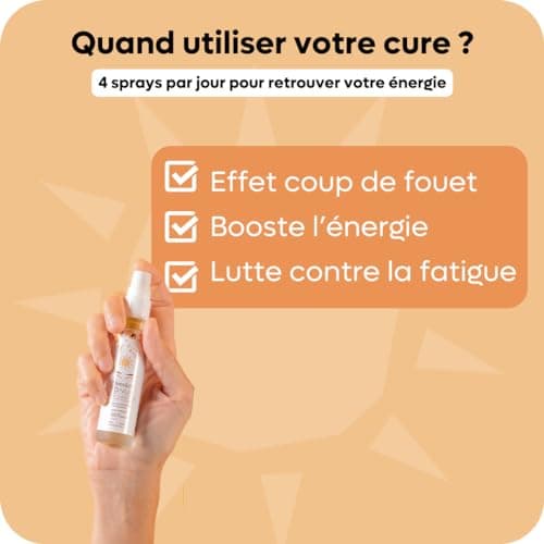 SPRAY BOOST ENERGIE | Réduit la Fatigue et Soutient les Performances | Gout Agrumes | Vitamine C, Acérola, Guarana et Pl