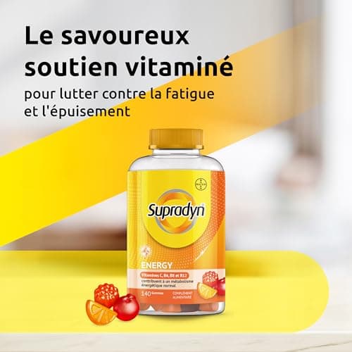 Supradyn Gummies Vitamines Adultes Vitamine D C Biotine Énergie Cerise Framboise Orange 140 Gummies Multivitamines