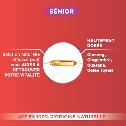 Forté Pharma - Vitalité 4G Sénior | Complément Alimentaire Energie Ginseng, Gingembre, Guarana, Gelée Royale | Seniors |
