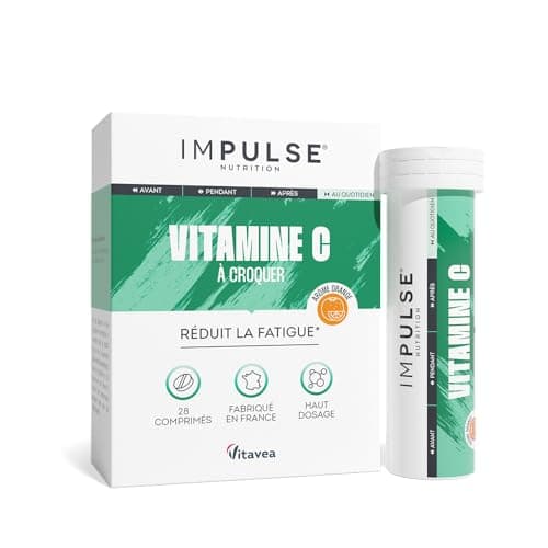 Vitamine C 1000mg à Croquer - Antioxydant Puissant, Anti-Fatigue, Immunité & Énergie - Complément alimentaire Sport & Bi