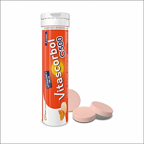 VITASCORBOL - Complément alimentaire vitamine C 500 mg - Fatigue et système immunitaire - 24 comprimés à croquer - Boost