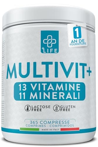 PiùLife Multivitamines & Minéraux Pour Toute la Famille - Immunité Hivernale avec Vitamine D, C, B, Calcium, Zinc, Fer,