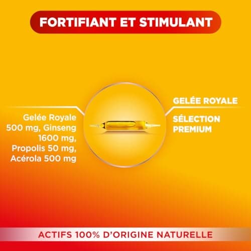 Ginseng Naturel pour Personnes Fatiguées - Complément Alimentaire Énergie Forte 20 Ampoules 20 Jours - Forté Pharma