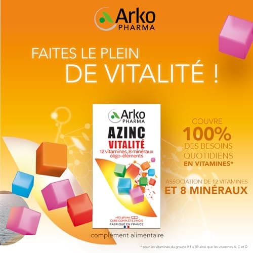Arkopharma Azinc Vitalité - Complément alimentaire anti-fatigue pour adolescents et adultes, booste l'énergie intellectu