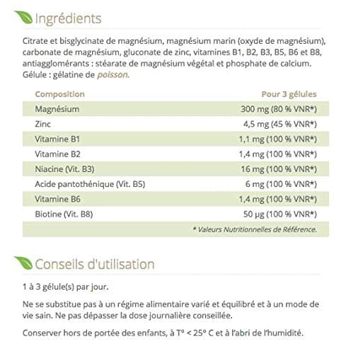 Nutergia Ergymag - Complément alimentaire de magnésium et vitamines B - 180 gélules pour énergie et soulagement du stres